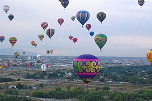 View from Balloon looking back at Fiesta Park in Alququerque, NM